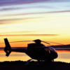 Helikopter vlucht zonsondergang Knokke Belgische Kust